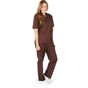 M & M SCRUBS SCRUB PANTS PLUS SIZE 3X ELASTIC & DRAWSTRING WAIST Brown Unisex